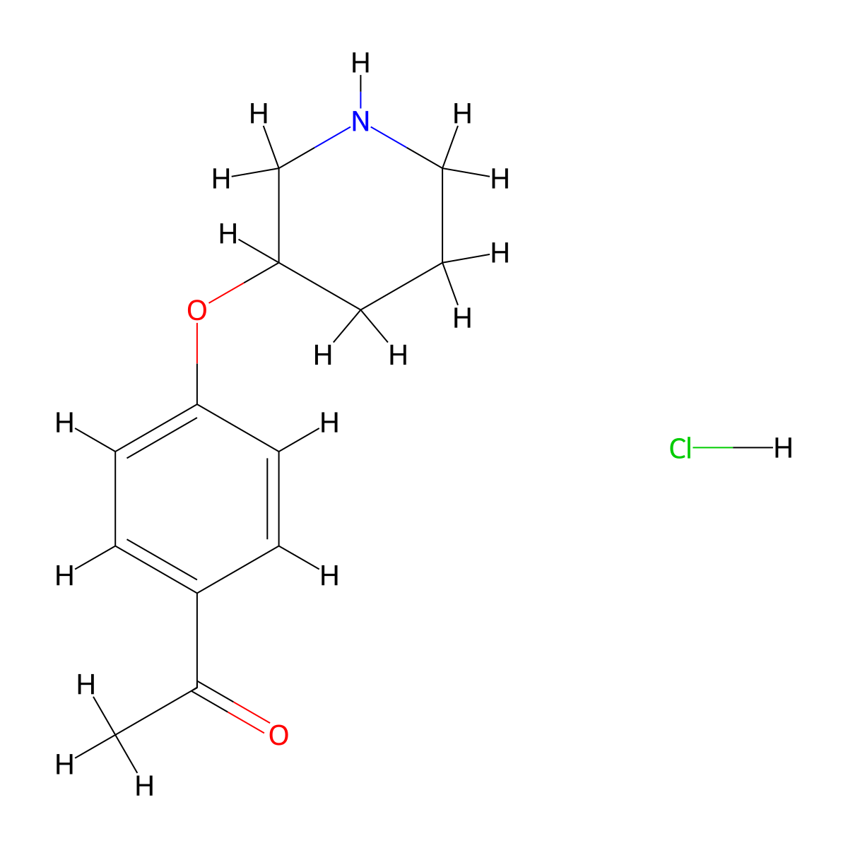 1-[4-(3-Piperidinyloxy)phenyl]-1-ethanone hydrochloride molecular structure, CAS 1219976-42-7