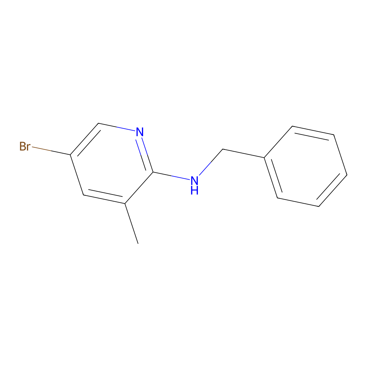 N-benzyl-5-bromo-3-methylpyridin-2-amine molecular structure, CAS 1219976-47-2