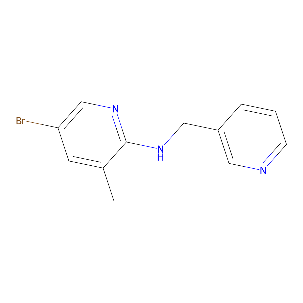 5-Bromo-3-methyl-N-(3-pyridinylmethyl)-2-pyridinamine molecular structure, CAS 1219976-57-4