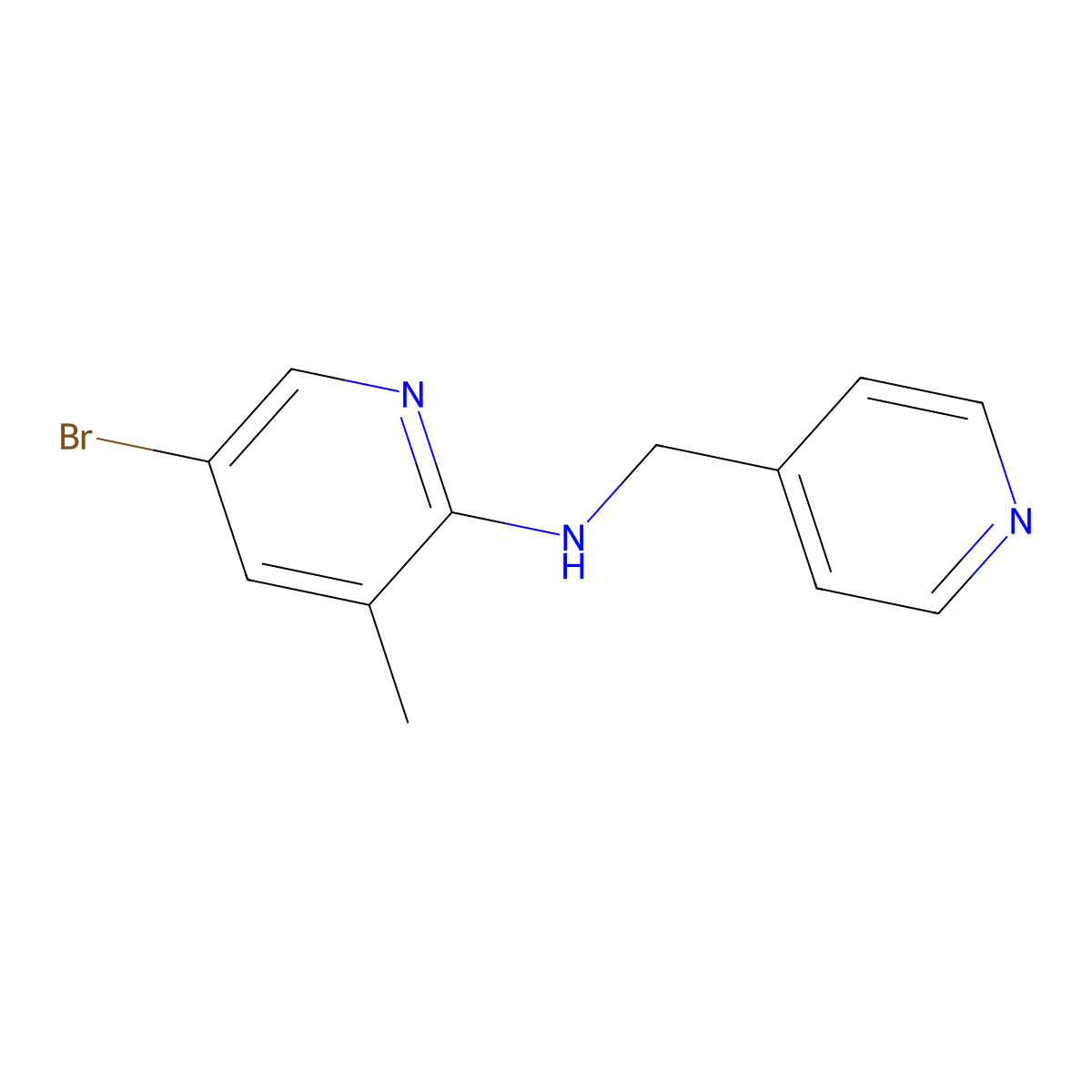 5-Bromo-3-methyl-N-(4-pyridinylmethyl)-2-pyridinamine molecular structure, CAS 1219976-58-5