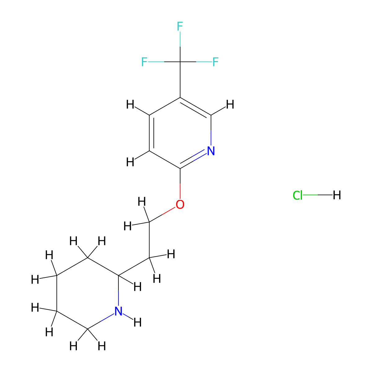 2-[2-(2-Piperidinyl)ethoxy]-5-(trifluoromethyl)-pyridine hydrochloride molecular structure, CAS 1219976-75-6