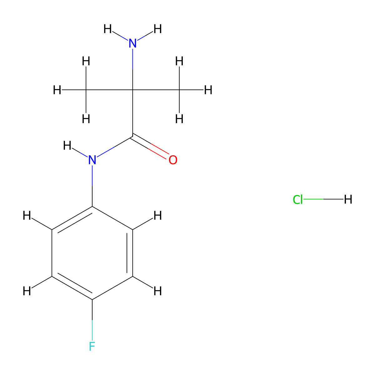 2-Amino-N-(4-fluorophenyl)-2-methylpropanamide hydrochloride molecular structure, CAS 1219976-76-7