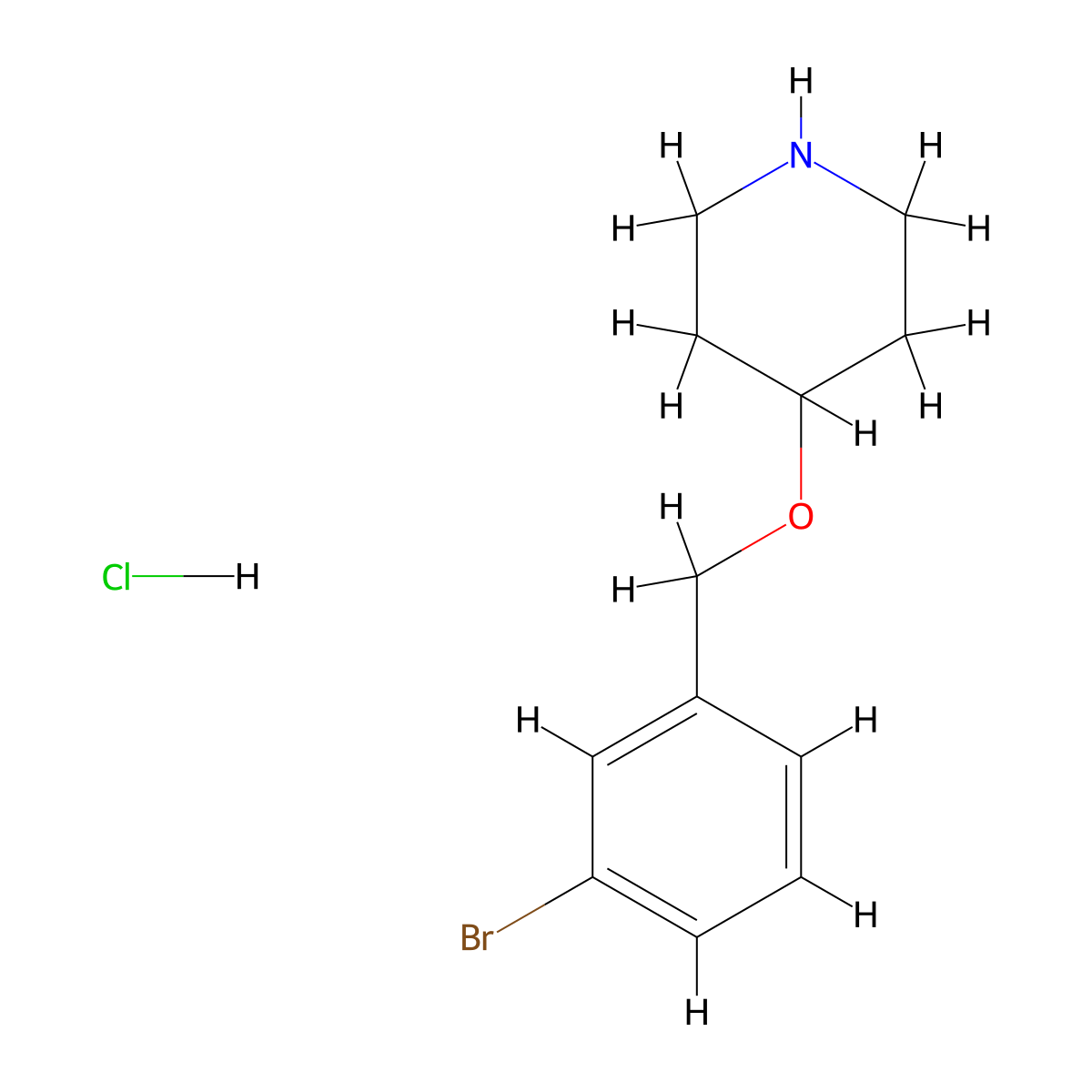 4-[(3-Bromobenzyl)oxy]piperidine hydrochloride molecular structure, CAS 1219976-77-8