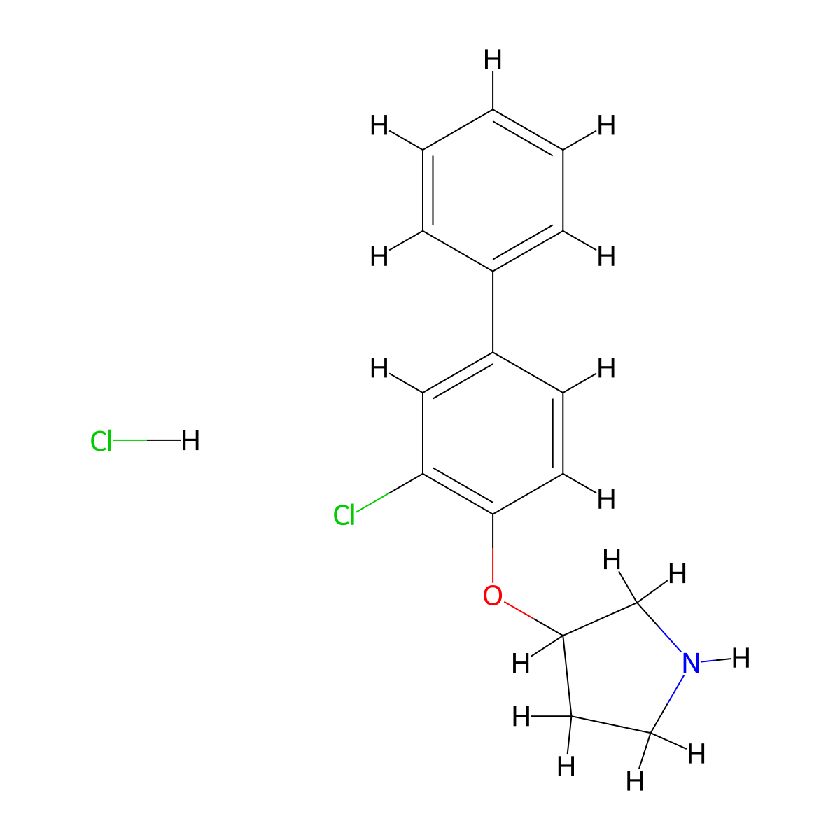 3-[(3-Chloro[1,1'-biphenyl]-4-yl)oxy]pyrrolidine hydrochloride molecular structure, CAS 1219976-97-2