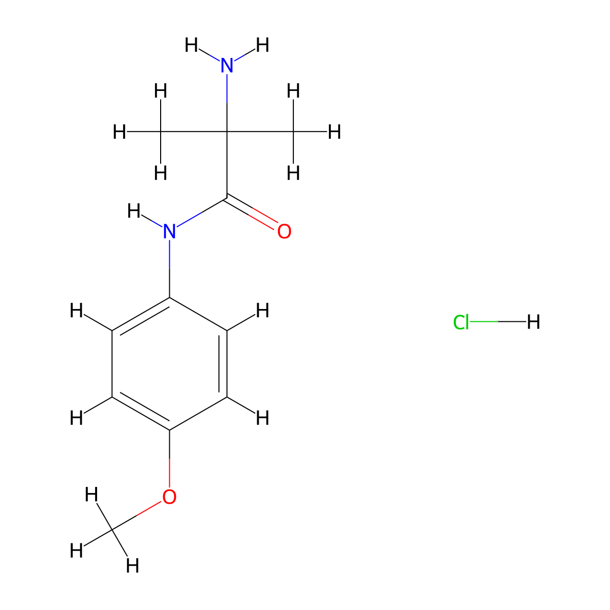 2-Amino-N-(4-methoxyphenyl)-2-methylpropanamide hydrochloride molecular structure, CAS 1219976-98-3