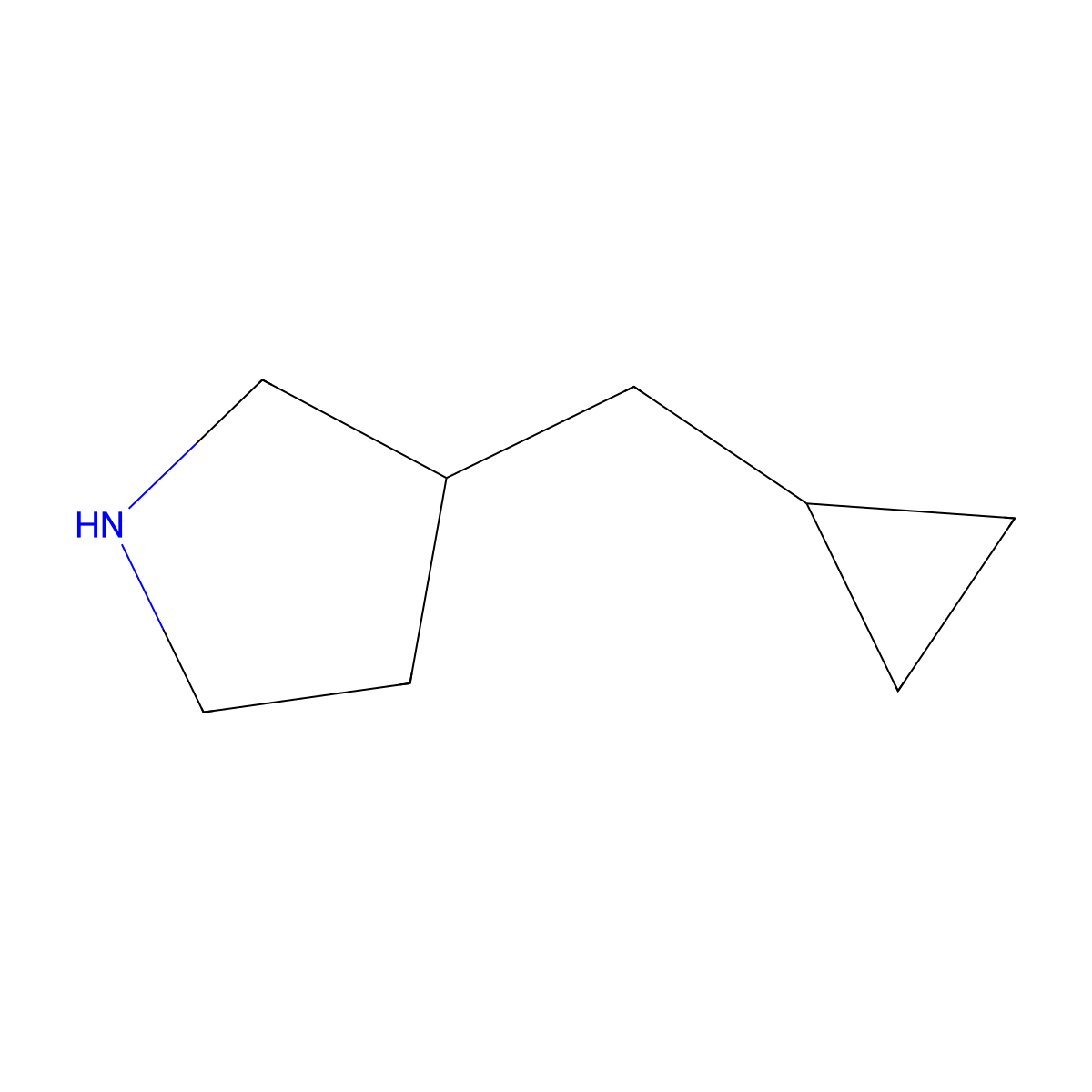 3-(Cyclopropylmethyl)pyrrolidine molecular structure, CAS 1219977-11-3
