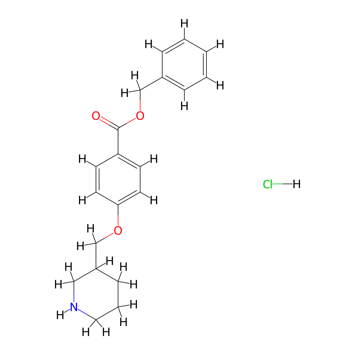 Benzyl 4-(3-piperidinylmethoxy)benzoate hydrochloride molecular structure, CAS 1219977-15-7