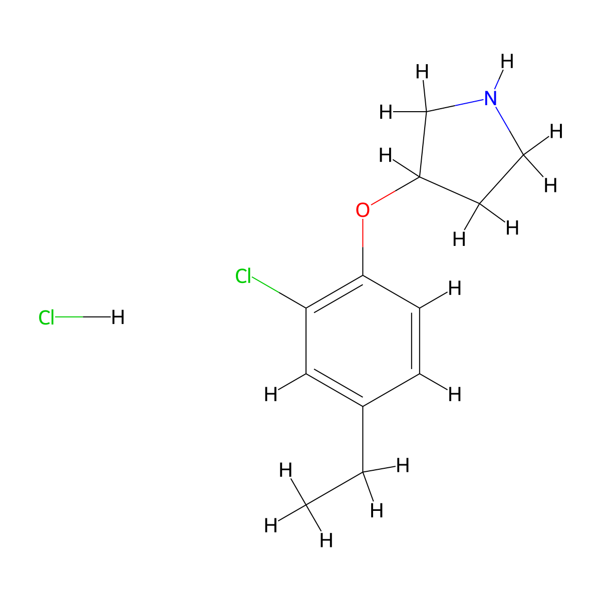 3-(2-Chloro-4-ethylphenoxy)pyrrolidine hydrochloride molecular structure, CAS 1219977-21-5