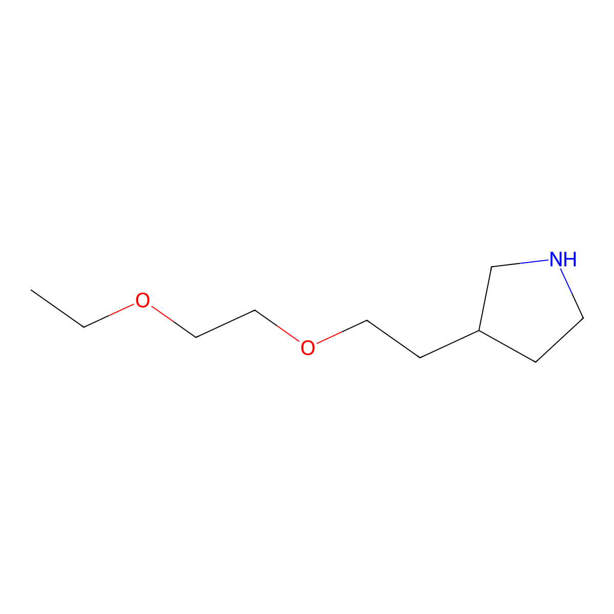 3-[2-(2-Ethoxyethoxy)ethyl]pyrrolidine molecular structure, CAS 1219977-22-6
