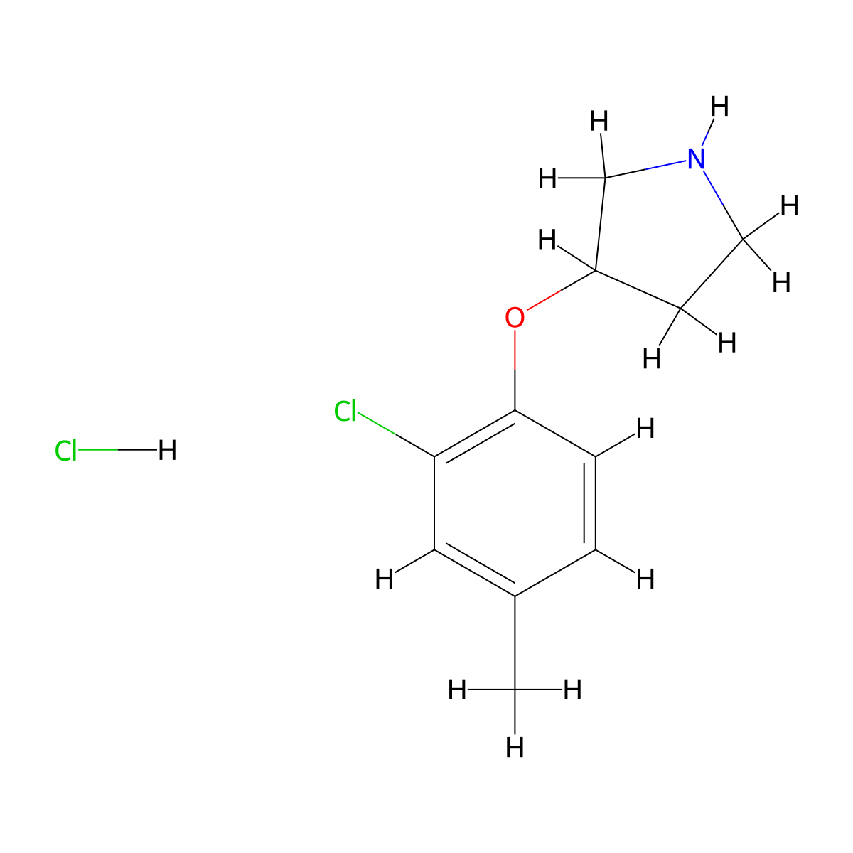 3-(2-Chloro-4-methylphenoxy)pyrrolidine hydrochloride molecular structure, CAS 1219977-28-2