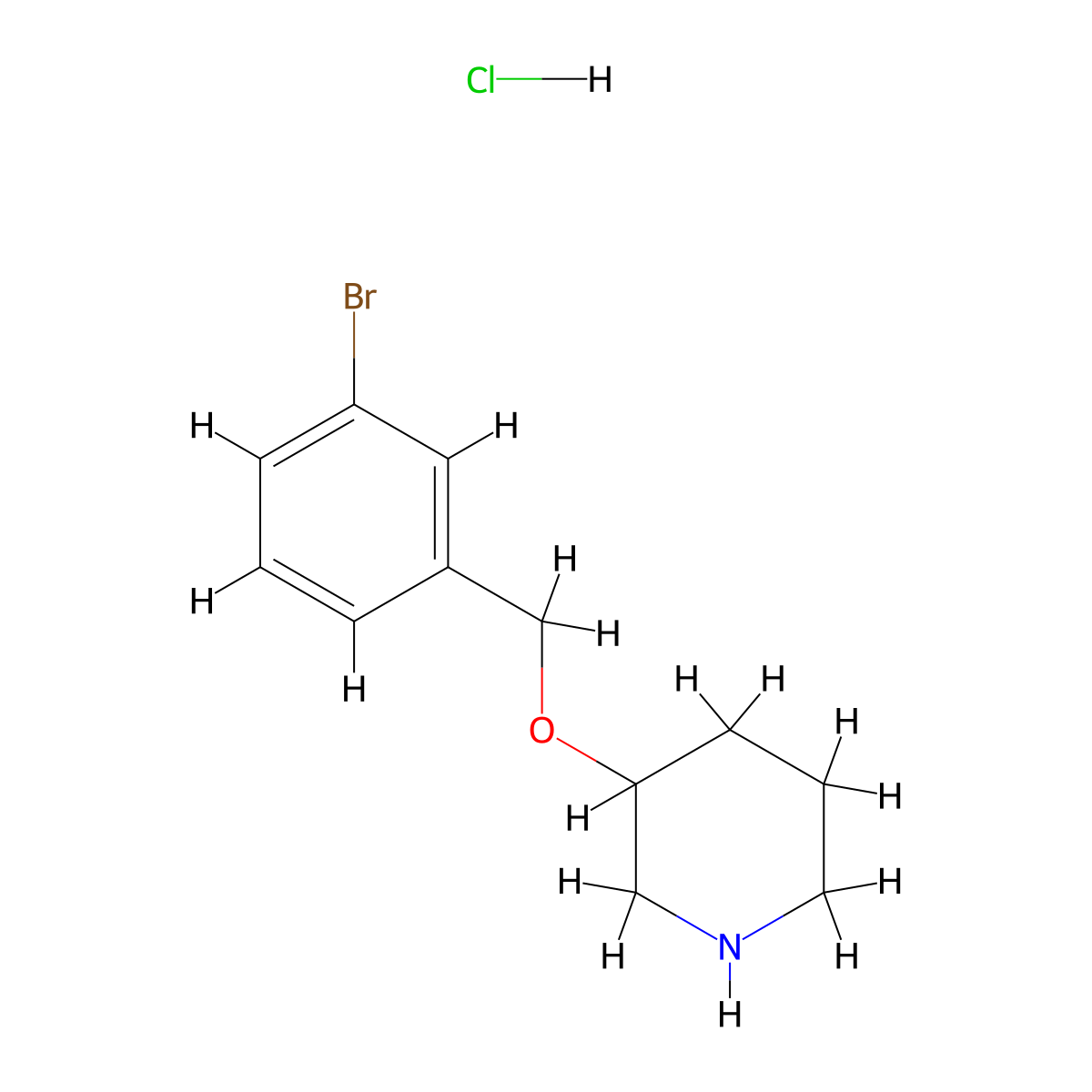 3-[(3-Bromobenzyl)oxy]piperidine hydrochloride molecular structure, CAS 1219977-35-1