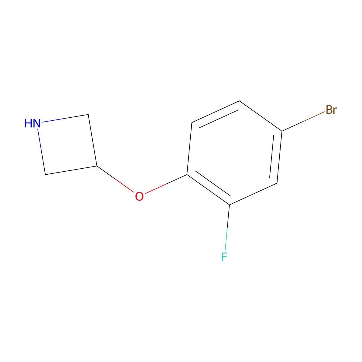 3-(4-Bromo-2-fluorophenoxy)azetidine molecular structure, CAS 1219977-37-3