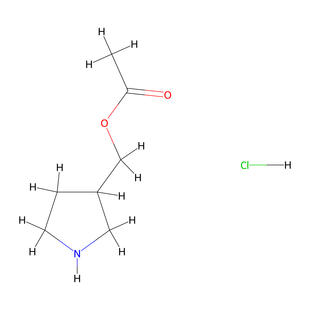 3-Pyrrolidinylmethyl acetate hydrochloride molecular structure, CAS 1219979-11-9
