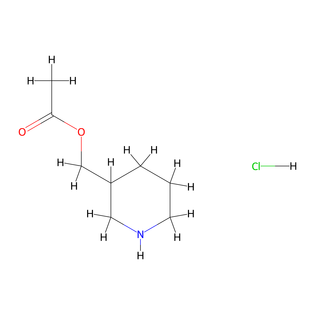 3-Piperidinylmethyl acetate hydrochloride molecular structure, CAS 1219979-17-5