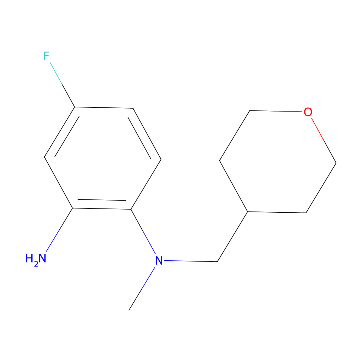 4-Fluoro-N~1~-methyl-N~1~-(tetrahydro-2H-pyran-4-ylmethyl)-1,2-benzenediamine molecular structure, CAS 1219979-26-6