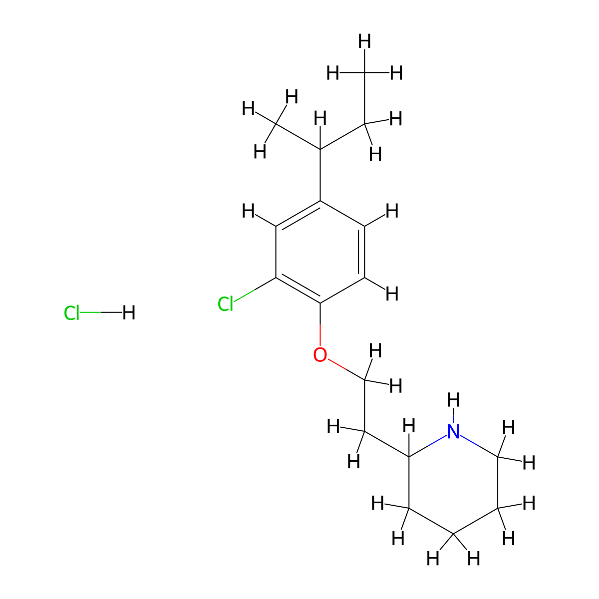 2-{2-[4-(Sec-butyl)-2-chlorophenoxy]-ethyl}piperidine hydrochloride molecular structure, CAS 1219979-27-7