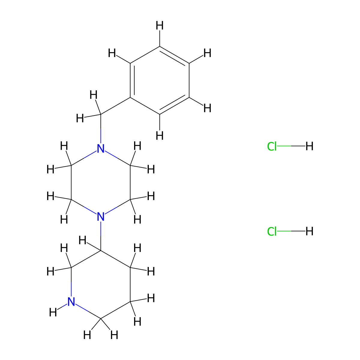 1-Benzyl-4-(3-piperidinyl)piperazine dihydrochloride molecular structure, CAS 1219979-48-2