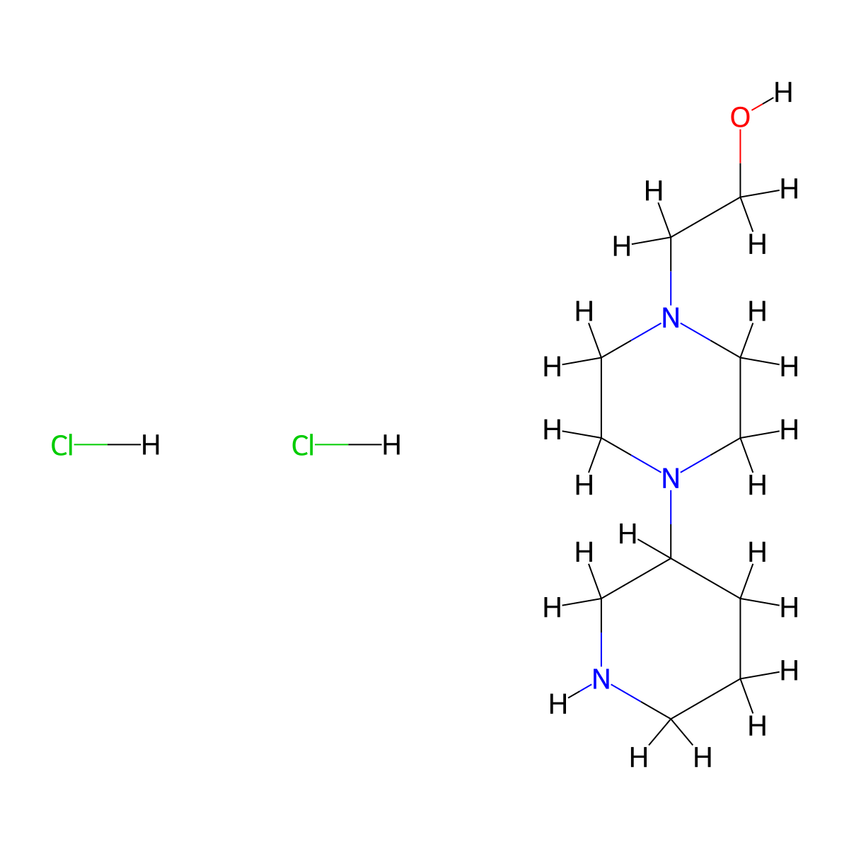2-[4-(3-Piperidinyl)-1-piperazinyl]-1-ethanol dihydrochloride molecular structure, CAS 1219979-62-0