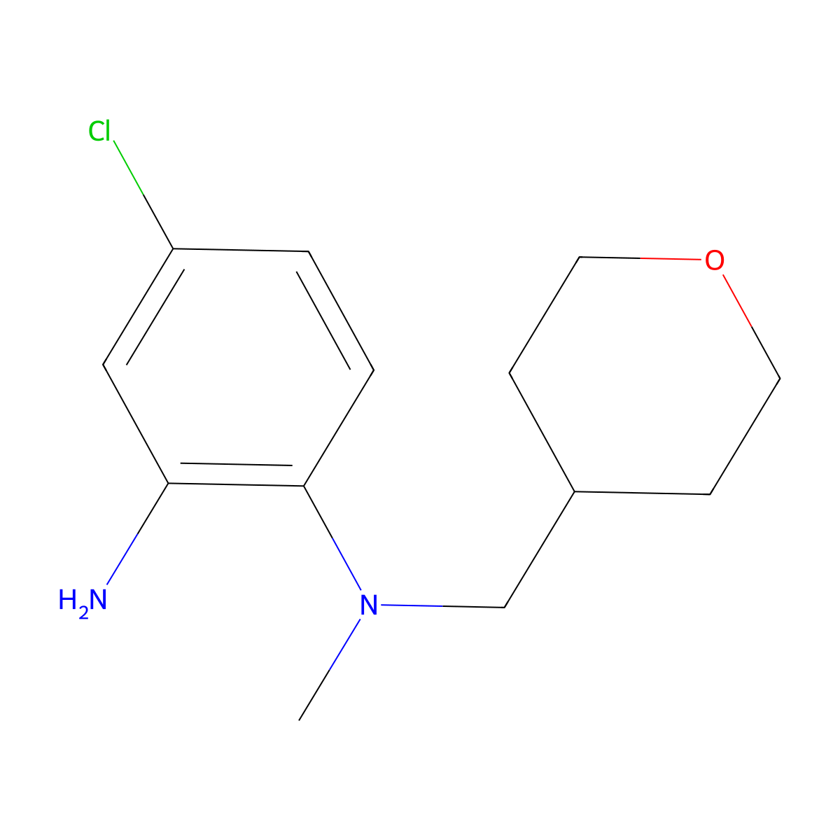 4-Chloro-N~1~-methyl-N~1~-(tetrahydro-2H-pyran-4-ylmethyl)-1,2-benzenediamine molecular structure, CAS 1219979-68-6