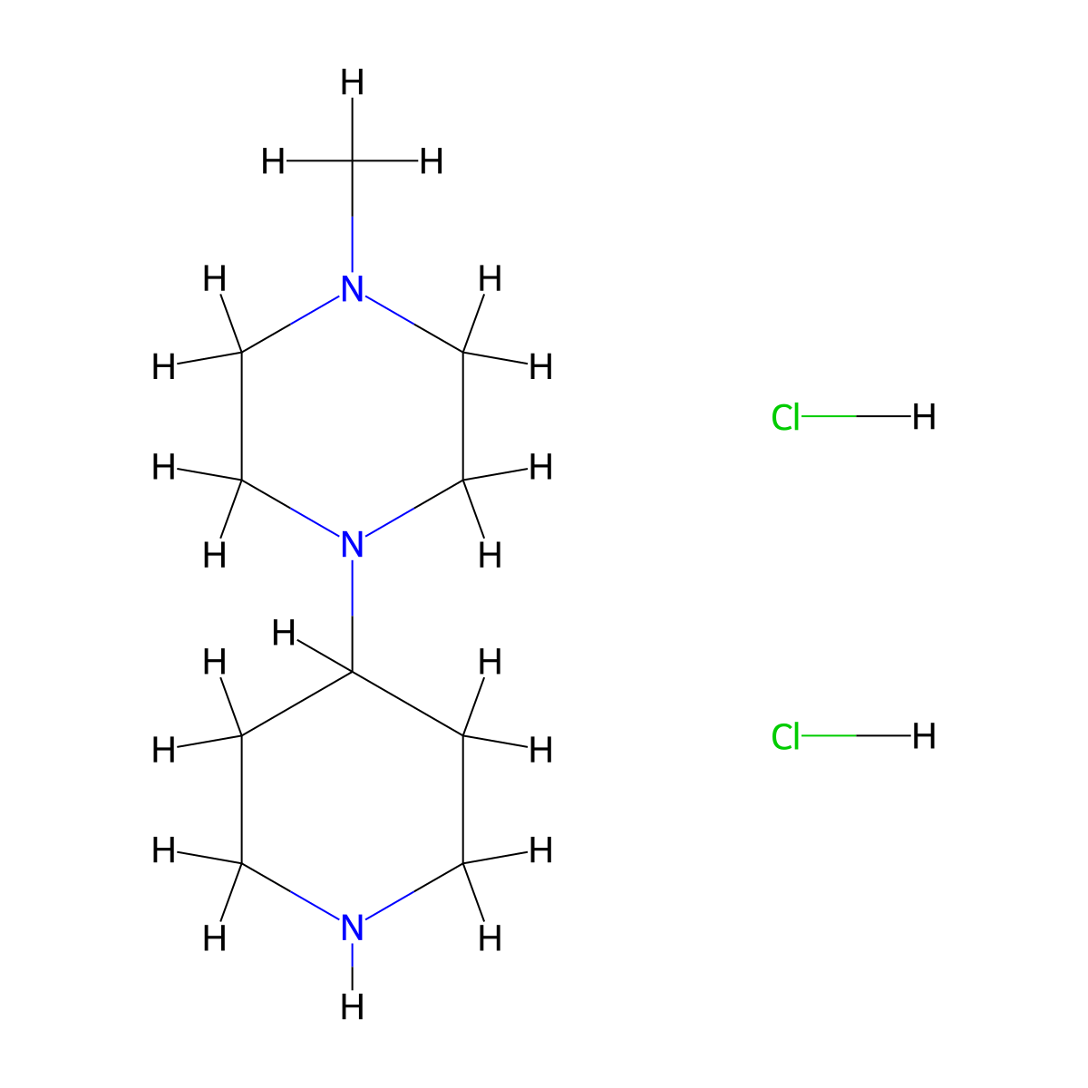 1-Methyl-4-(4-piperidyl)piperazine Dihydrochloride molecular structure, CAS 1219979-73-3