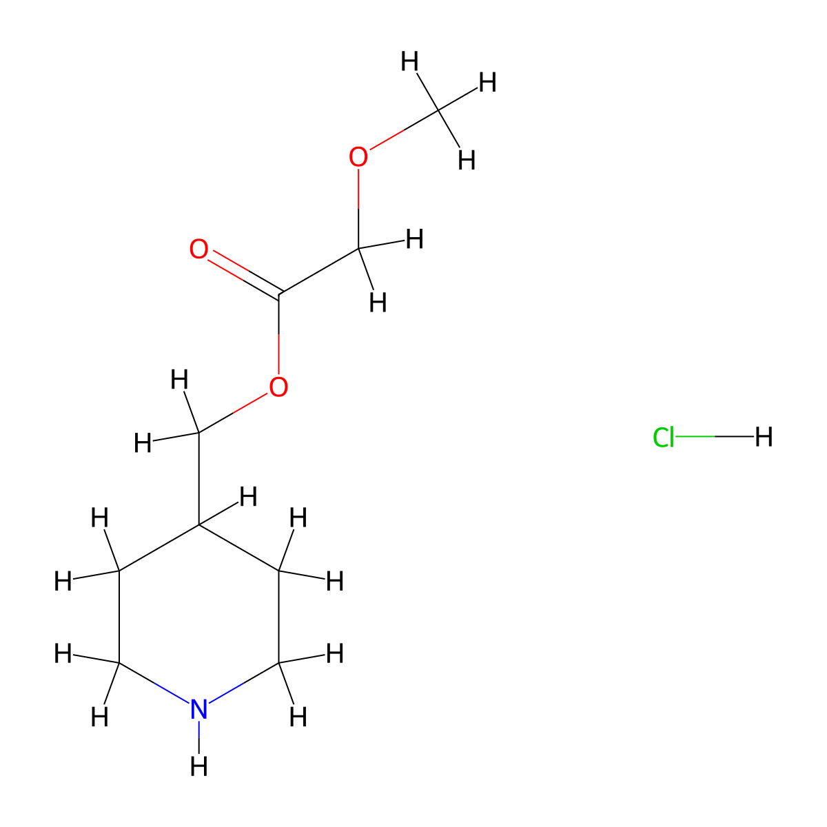 4-Piperidinylmethyl 2-methoxyacetate hydrochloride molecular structure, CAS 1219979-82-4