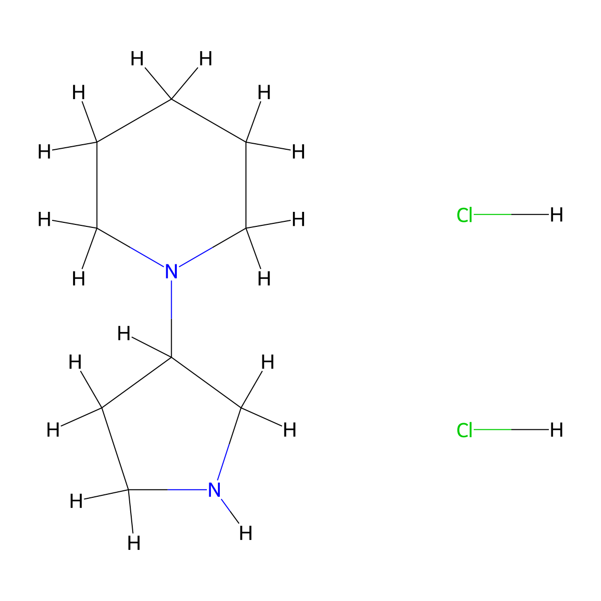 1-(3-Pyrrolidinyl)piperidine dihydrochloride molecular structure, CAS 1219979-84-6