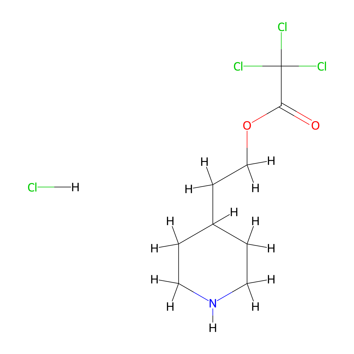 2-(4-Piperidinyl)ethyl 2,2,2-trichloroacetate hydrochloride molecular structure, CAS 1219979-87-9