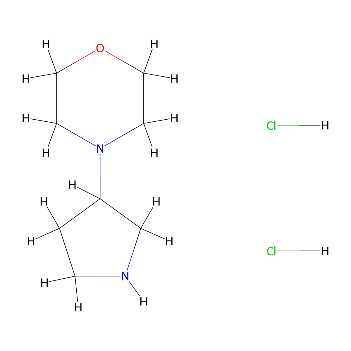 4-(Pyrrolidin-3-yl)morpholine dihydrochloride molecular structure, CAS 1219979-89-1