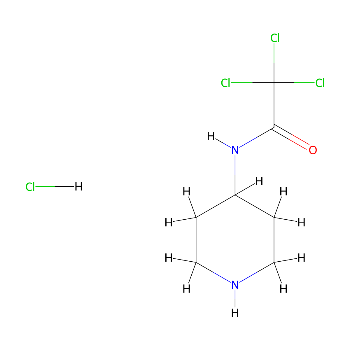 2,2,2-Trichloro-N-(4-piperidinyl)acetamide hydrochloride molecular structure, CAS 1219979-92-6