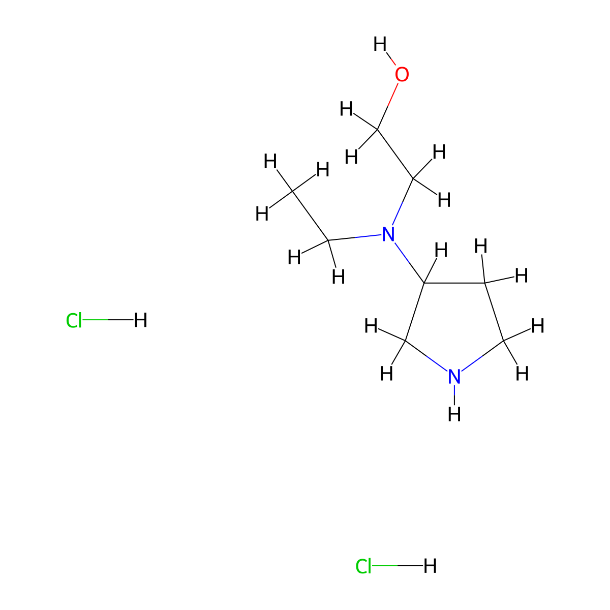 2-[Ethyl(3-pyrrolidinyl)amino]-1-ethanol dihydrochloride molecular structure, CAS 1219979-94-8