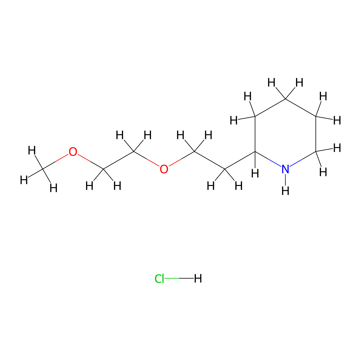 2-[2-(2-Methoxyethoxy)ethyl]piperidine hydrochloride molecular structure, CAS 1219979-99-3