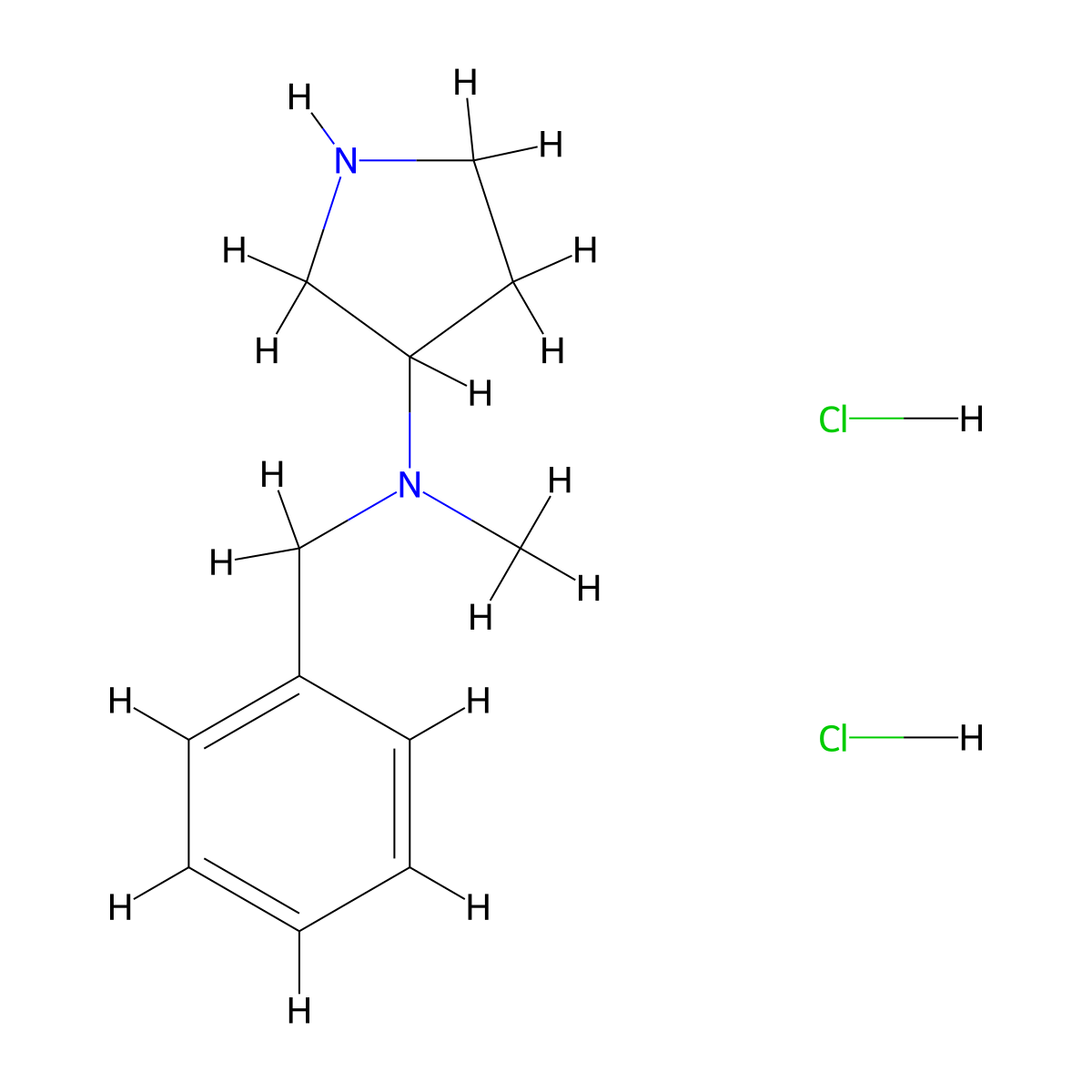 N-benzyl-N-methylpyrrolidin-3-amine dihydrochloride molecular structure, CAS 1219980-55-8