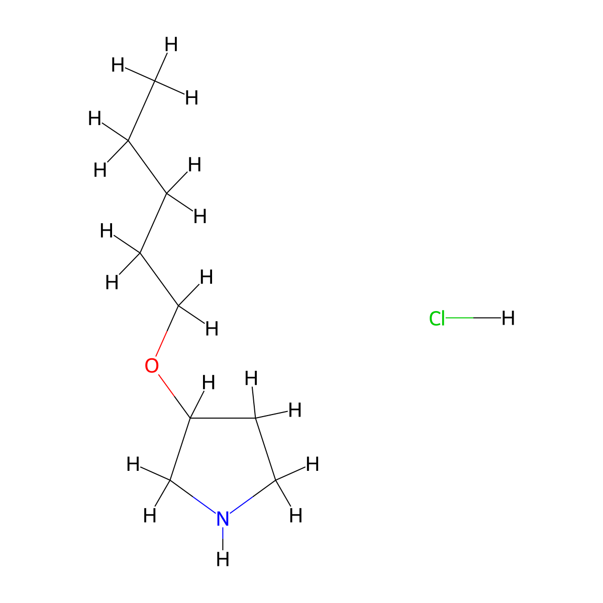 3-(Pentyloxy)pyrrolidine hydrochloride molecular structure, CAS 1219980-79-6