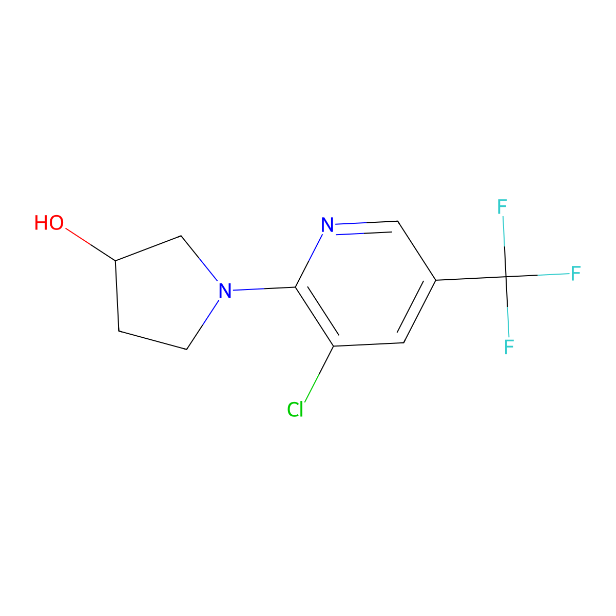 1-[3-Chloro-5-(trifluoromethyl)pyridin-2-yl]pyrrolidin-3-ol molecular structure, CAS 1219980-80-9