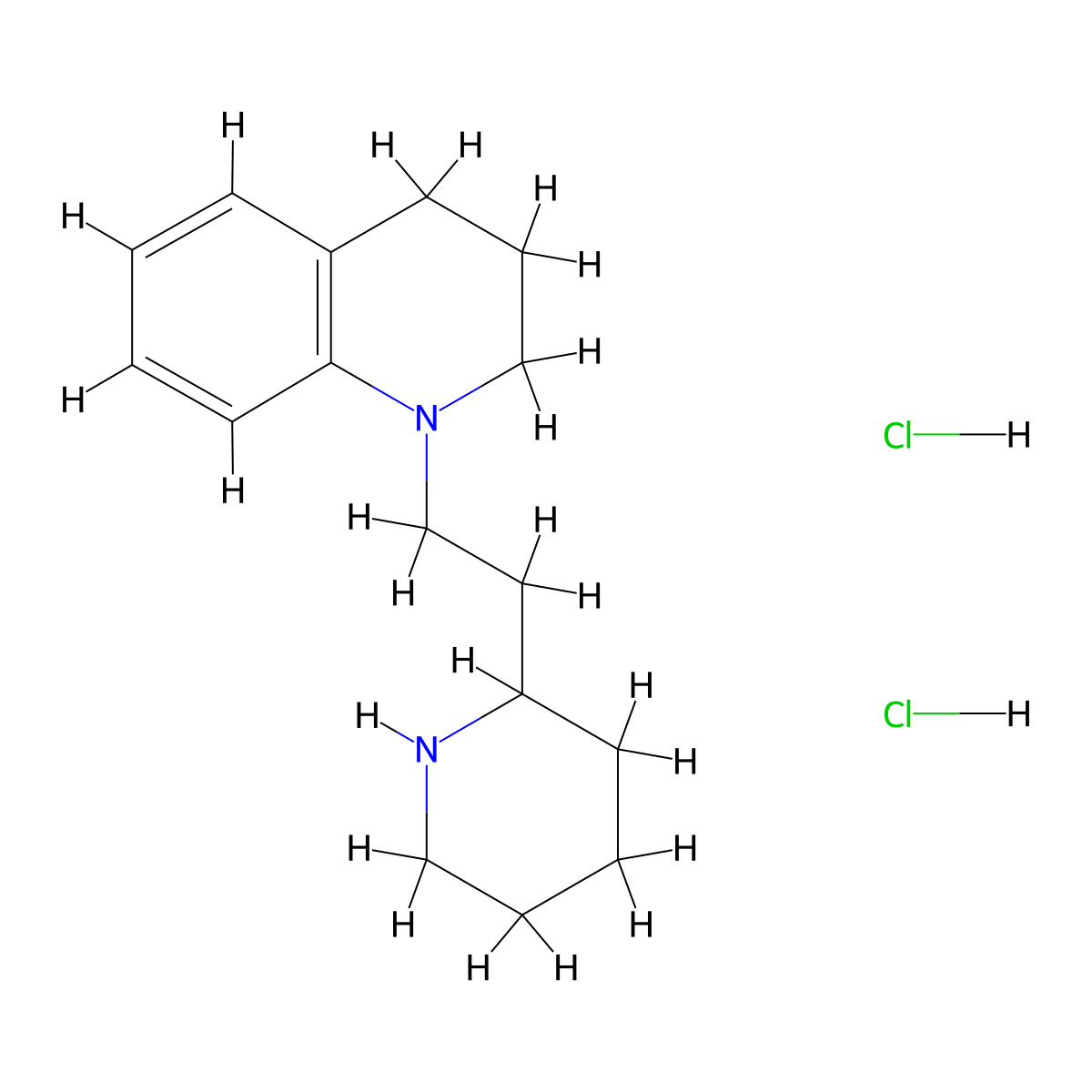 1-[2-(2-Piperidinyl)ethyl]-1,2,3,4-tetrahydroquinoline dihydrochloride molecular structure, CAS 1219980-81-0
