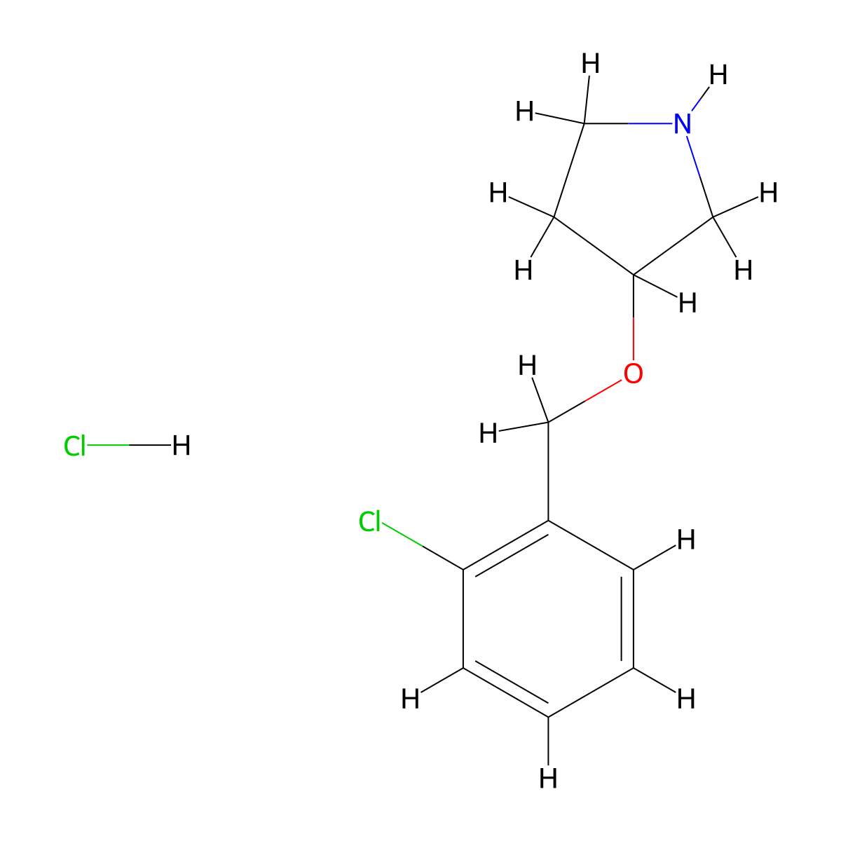 3-[(2-Chlorobenzyl)oxy]pyrrolidine hydrochloride molecular structure, CAS 1219980-87-6
