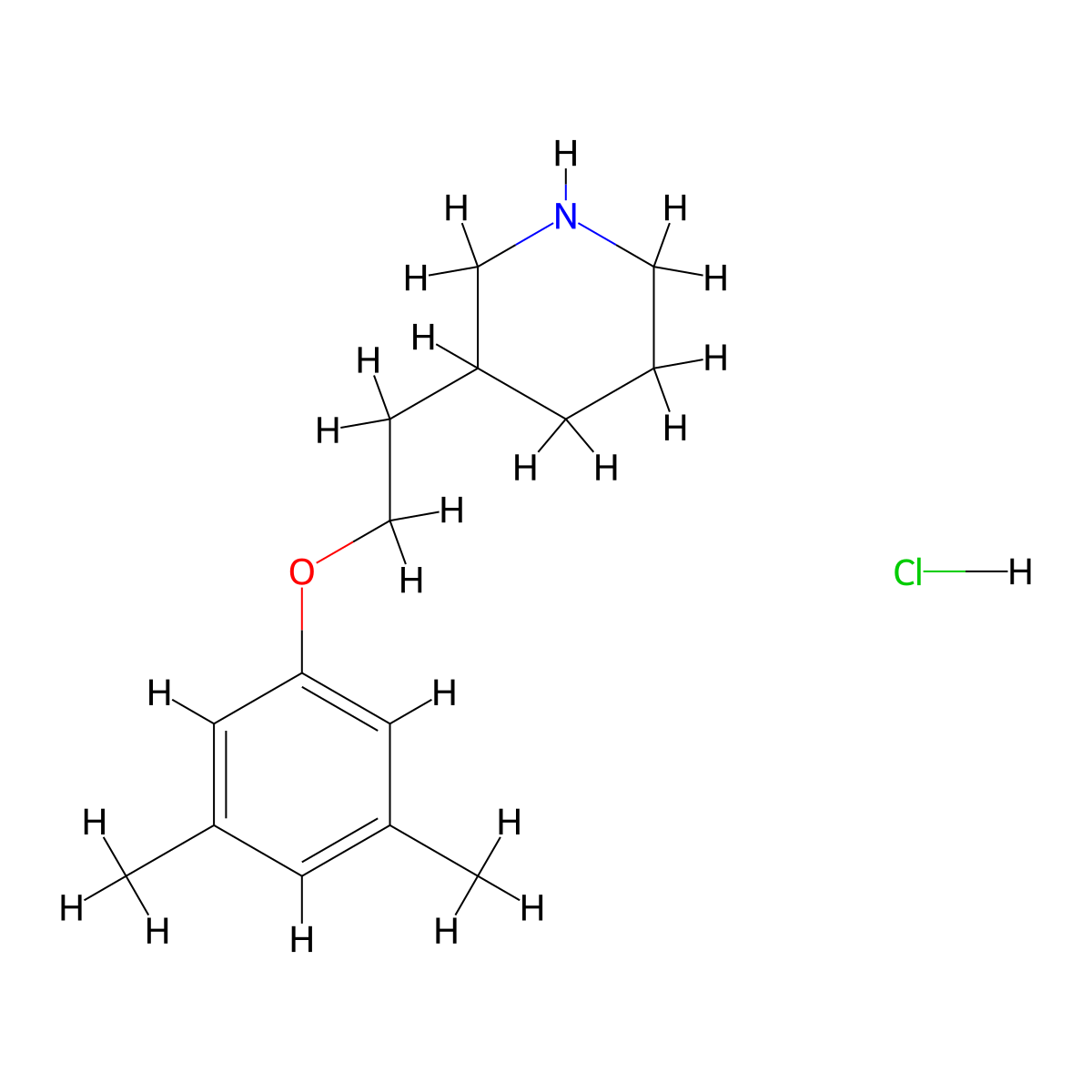 3-[2-(3,5-Dimethylphenoxy)ethyl]piperidine hydrochloride molecular structure, CAS 1219980-90-1
