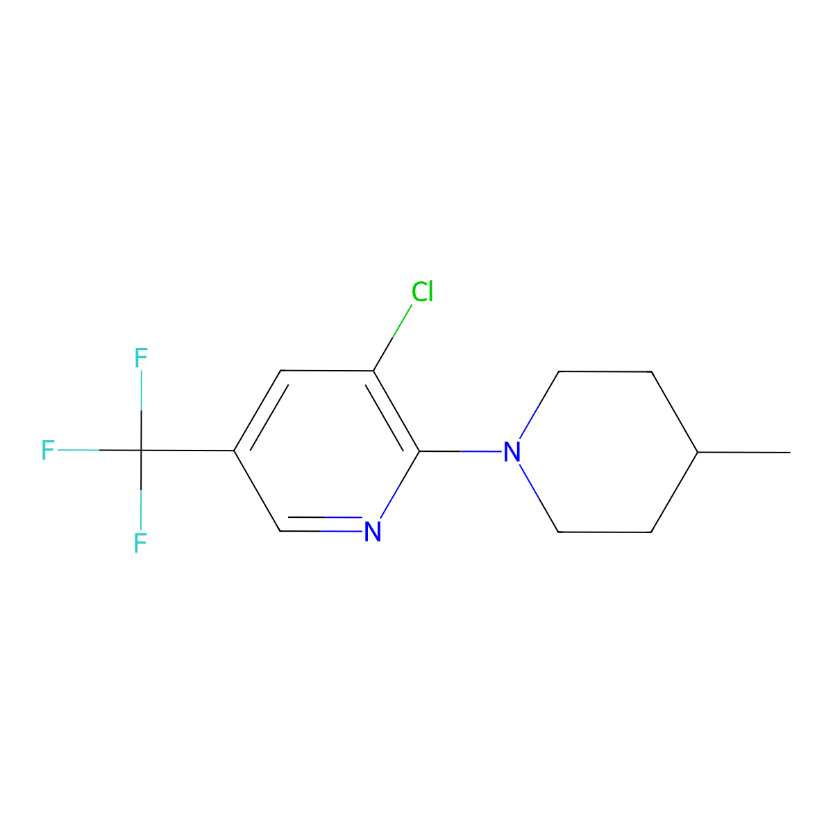 3-Chloro-2-(4-methyl-1-piperidinyl)-5-(trifluoromethyl)pyridine molecular structure, CAS 1219980-96-7