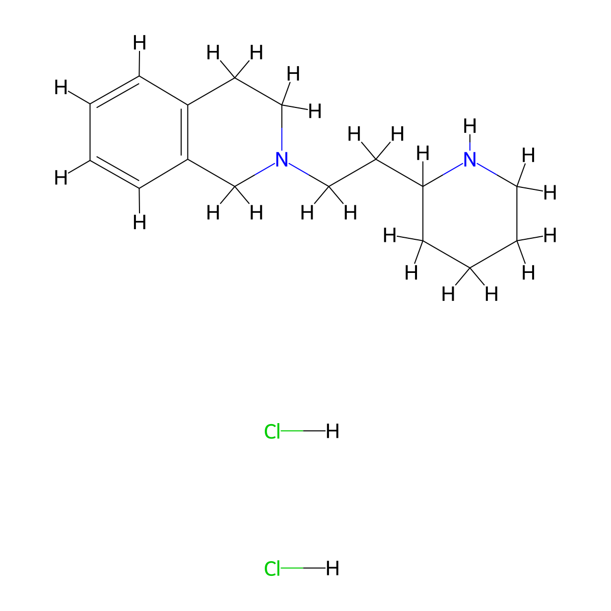 2-[2-(2-Piperidinyl)ethyl]-1,2,3,4-tetrahydroisoquinoline dihydrochloride molecular structure, CAS 1219981-00-6