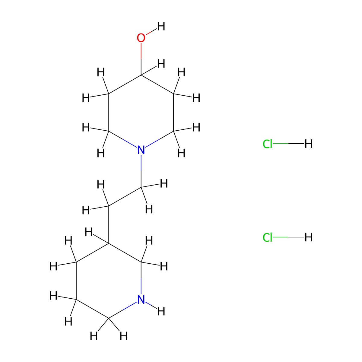 1-[2-(3-Piperidinyl)ethyl]-4-piperidinol dihydrochloride molecular structure, CAS 1219981-11-9