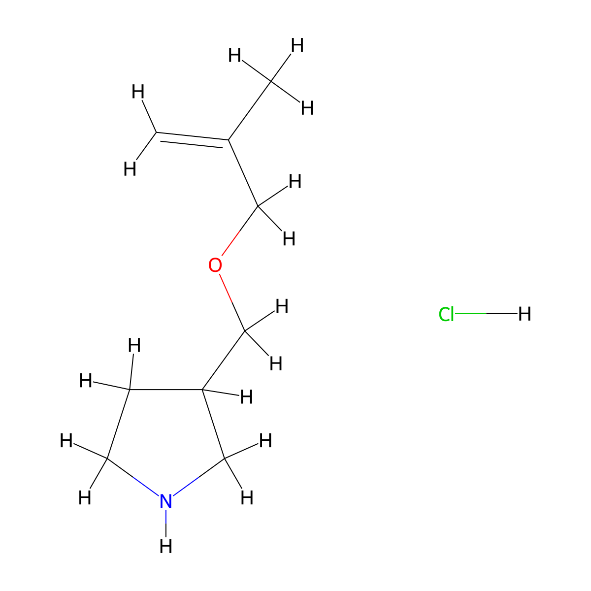 2-Methyl-2-propenyl 3-pyrrolidinylmethyl ether hydrochloride molecular structure, CAS 1219981-12-0