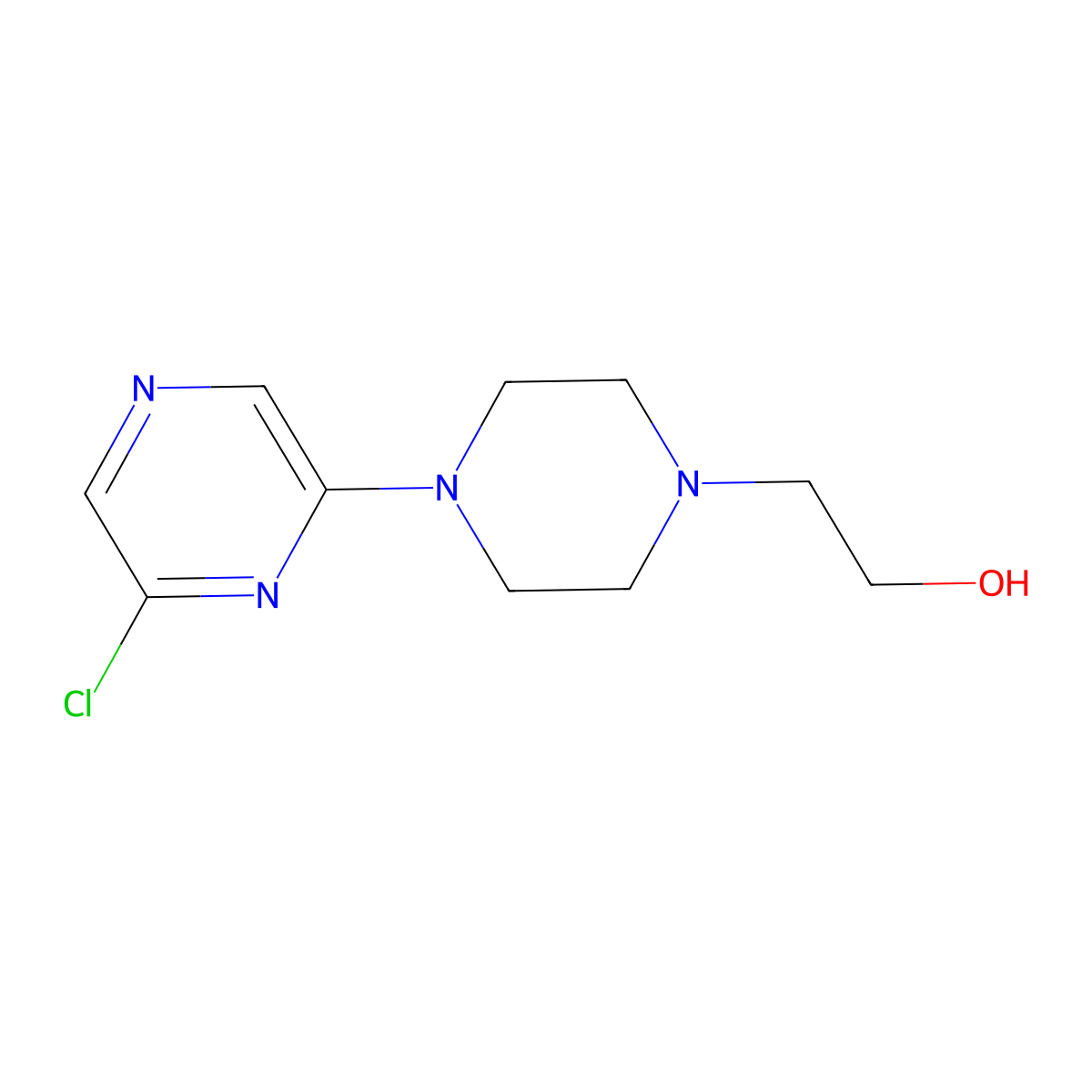 2-[4-(6-Chloro-2-pyrazinyl)-1-piperazinyl]-1-ethanol molecular structure, CAS 1219981-14-2