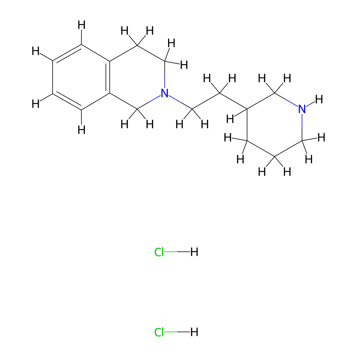 2-[2-(3-Piperidinyl)ethyl]-1,2,3,4-tetrahydroisoquinoline dihydrochloride molecular structure, CAS 1219981-18-6