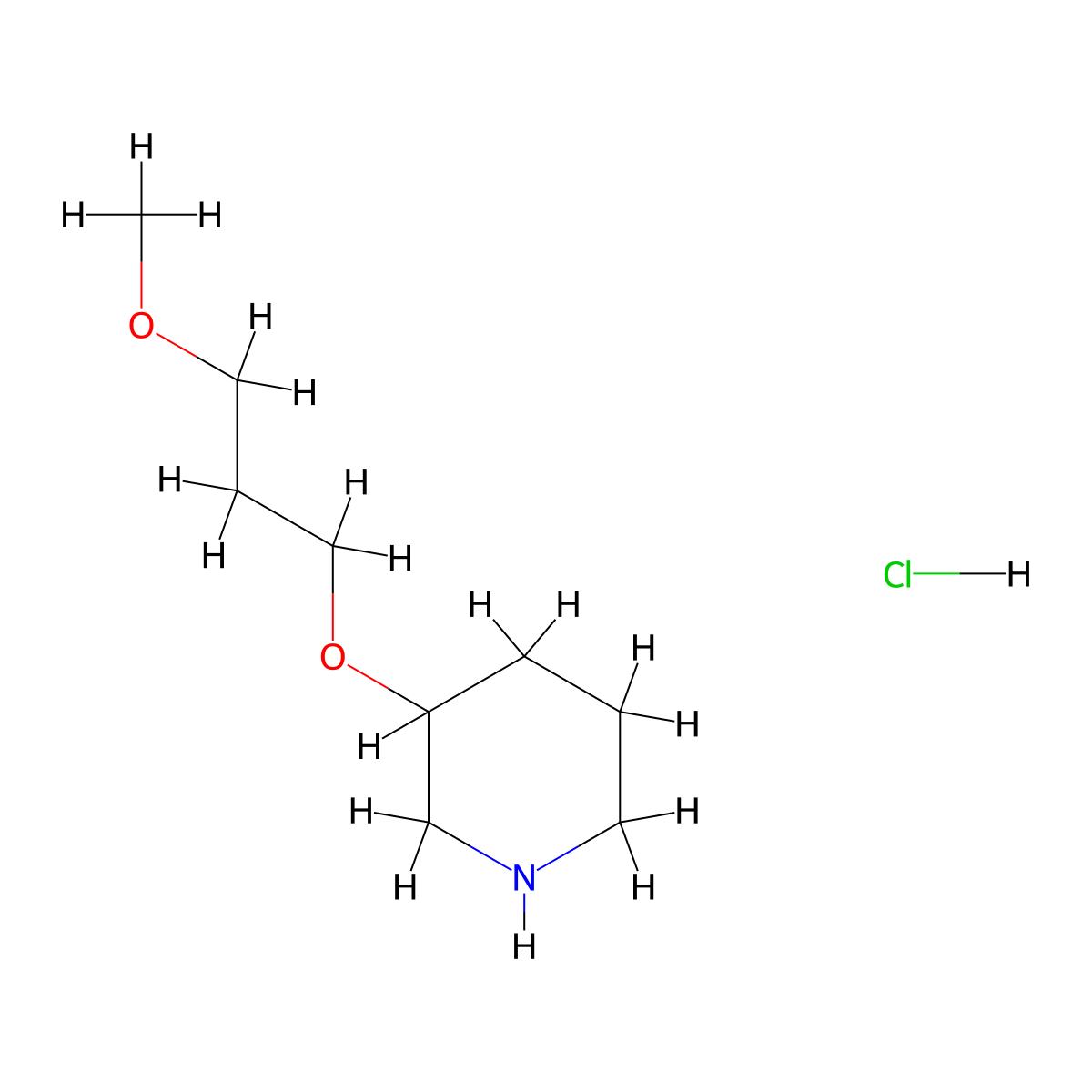 3-(3-Methoxypropoxy)piperidine hydrochloride molecular structure, CAS 1219981-22-2