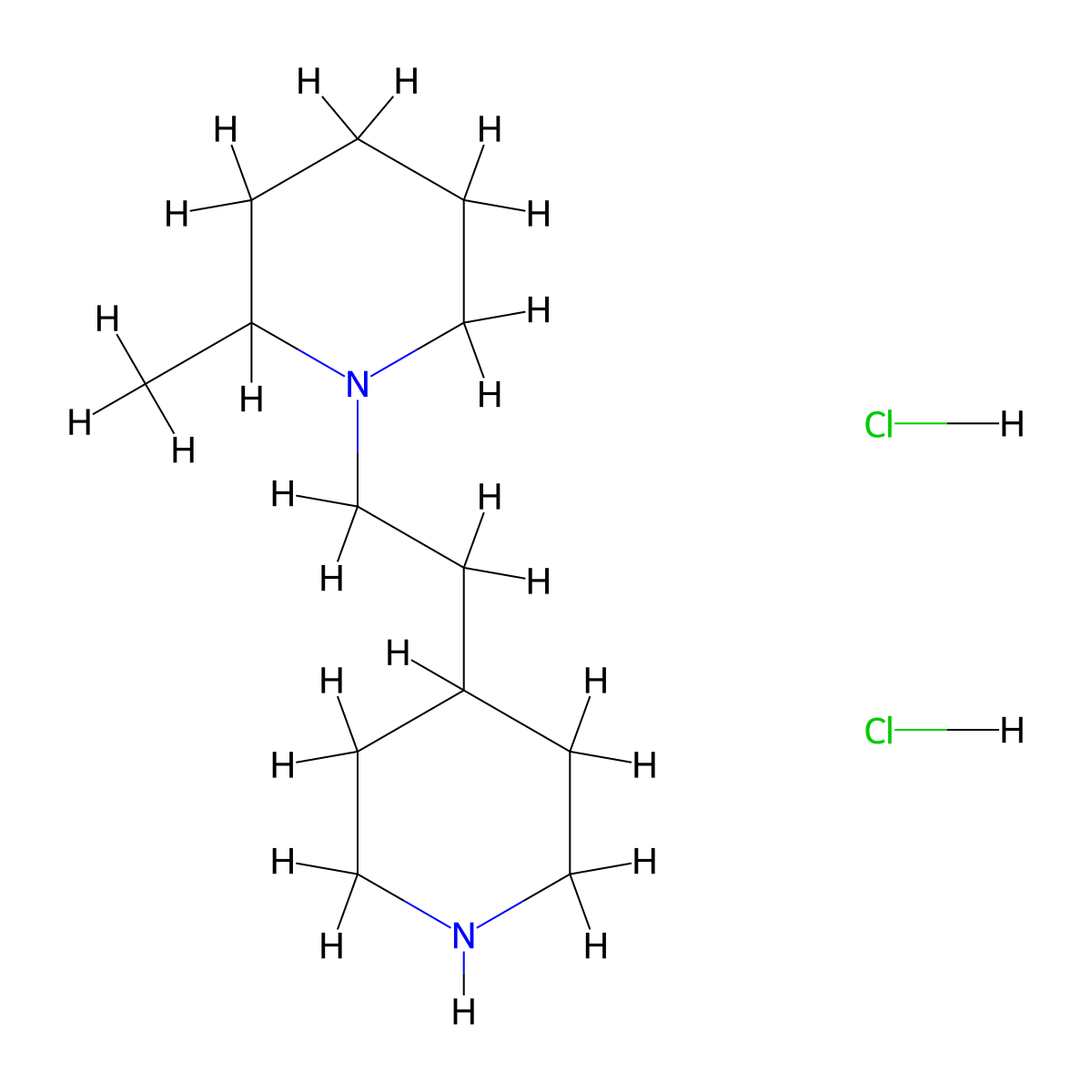 2-Methyl-1-[2-(4-piperidinyl)ethyl]piperidine dihydrochloride molecular structure, CAS 1219981-25-5