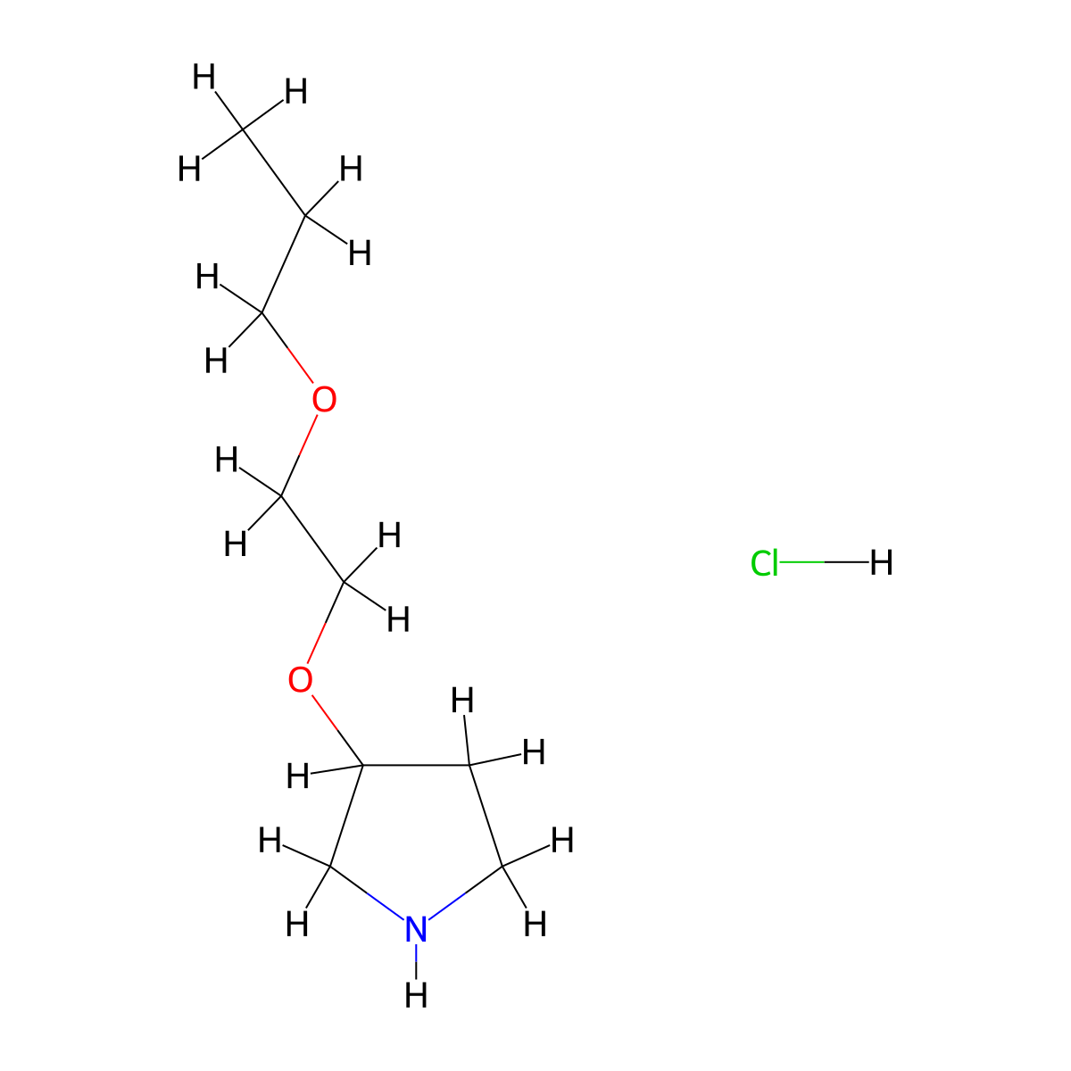 3-(2-Propoxyethoxy)pyrrolidine hydrochloride molecular structure, CAS 1219981-28-8