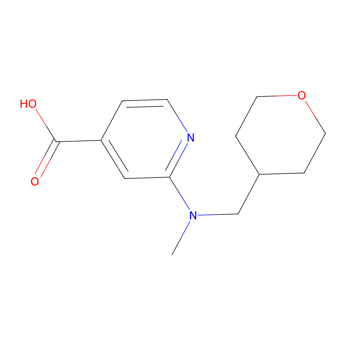 2-[Methyl(tetrahydro-2H-pyran-4-ylmethyl)amino]-isonicotinic acid molecular structure, CAS 1219981-32-4