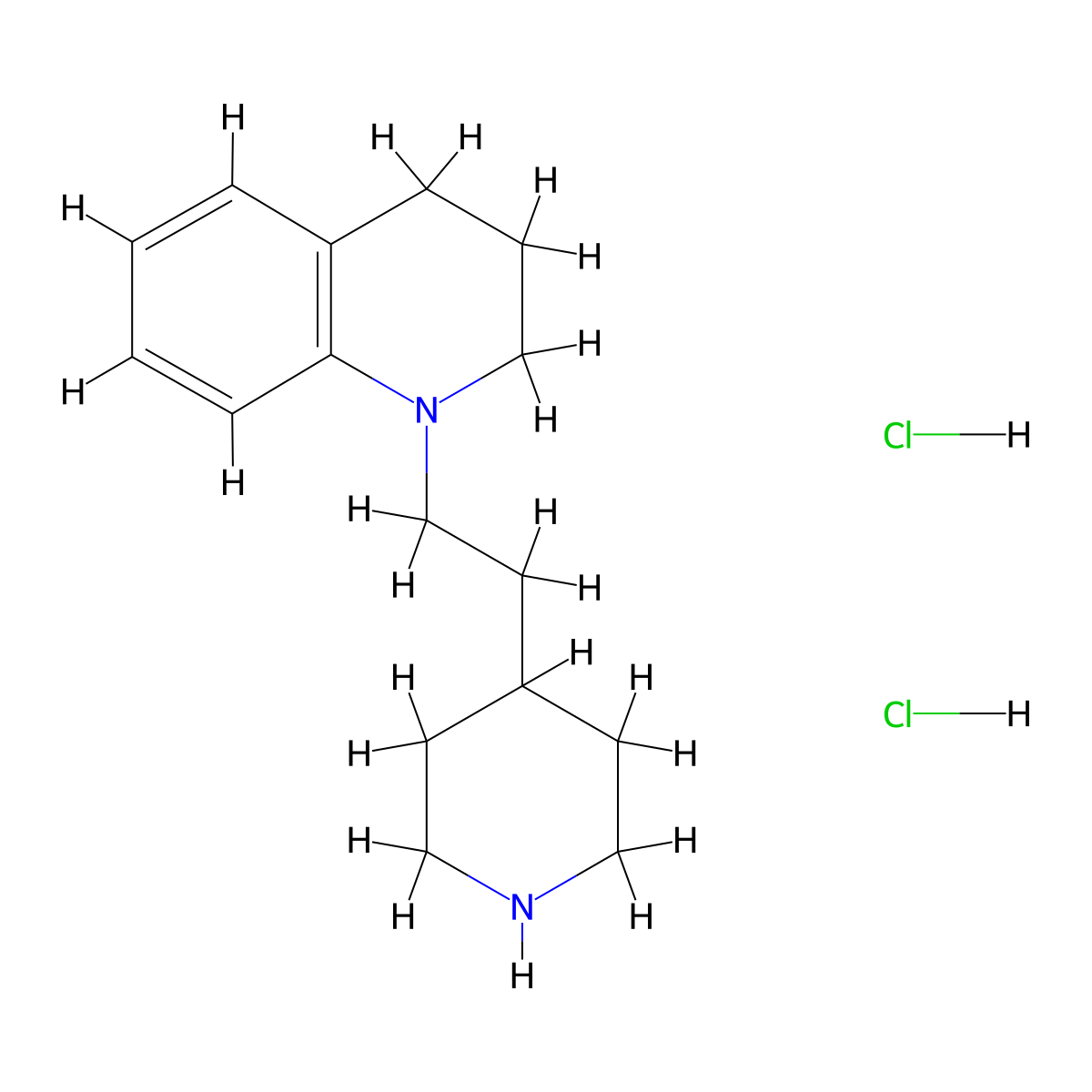 1-[2-(4-Piperidinyl)ethyl]-1,2,3,4-tetrahydroquinoline dihydrochloride molecular structure, CAS 1219981-34-6