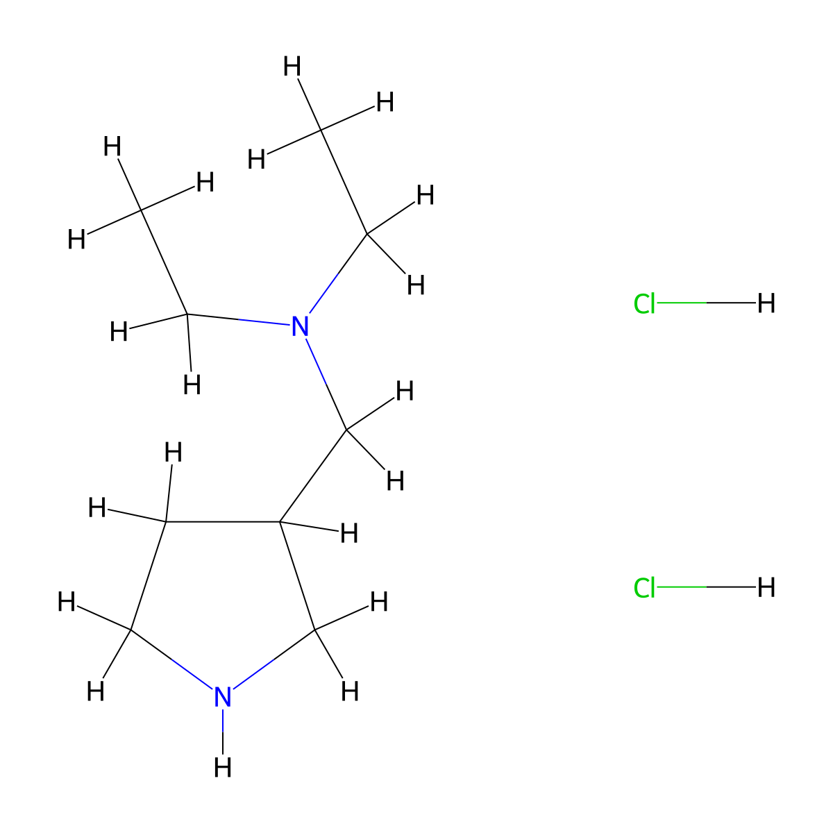N-Ethyl-N-(pyrrolidin-3-ylmethyl)ethanamine dihydrochloride molecular structure, CAS 1219981-40-4