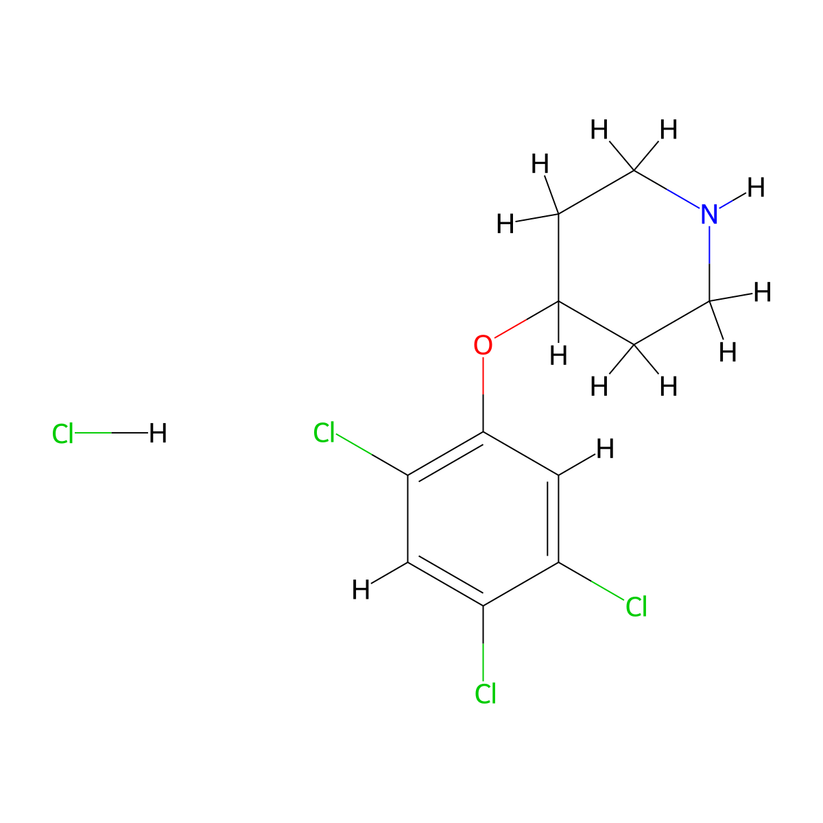 4-(2,4,5-Trichlorophenoxy)piperidine hydrochloride molecular structure, CAS 1219981-42-6